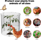 12 Sets of 16'' x 12'' Garden Plant Protectors from Animals With Detachable Covers ,36Pcs Metal Wire Protectors With Cover for Plants , Metal Plant Cage Chicken Wire Cloche with Stakes & Nylon Ties