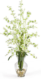 Nearly Natural 1073-GR Dancing Lady Liquid Illusion Silk Flower Arrangement, Green, 29 in x 10.25 in x 10.25 in