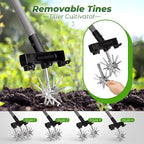 Walensee Rotary Cultivator Garden Tool, Adjustable Hand Tiller with Long Handle, Manual Soil Crusher for Breaking Up Clods, Seedbed Prep, Reseeding, Aerating Raised Beds, Garden, Yard & Lawn