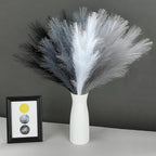SeptCat 80 Pcs Pampas Grass Decor 21.7" Fluffy Black White Grey Faux Short Pampas Grass Artificial Small Pompas Grass Flower Vase Filler for Home Wedding Decoration
