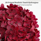 Leftover 3 Pcs Fall Hydrangea Artificial Flowers,21" Real Touch Faux Hydrangea Flowers and 3 PCS Butterflies Fall Hydrangea Stems,Fall Floral Arrangement Centerpiece Table,Wedding,Home Decor