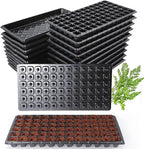 Oscorna (20Pack) 72-Cell Seed Starter Trays with Dibber, 10 Pack Nursery Starting with Base Tray, 72 Hole Soil Digger for Setting Out Quickly, Seedling Planting Tray, Germination Kit Trays Reusable