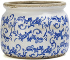 Dosayes Large Ceramic Pot for Planters, Ice Crack Glazed Flower Pot with Drainage Holes,5.91inch Vintage Planters for Indoor and Outdoor (Blue)