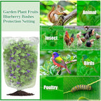 4Pcs Bird Netting for Garden Protection, Garden Netting Pest Barrier with Drawstring, Mosquito Net Tomato Protective Cover, Garden Plant Netting for Cicadas Vegetables Blueberry 4.6 x 3.5 FT