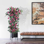Artificial Bougainvillea Tree -5FT Faux Bougainvillea Tree with Realistic Flowers, Tall Fake Flower Tree for Indoor or Outdoor Decor, Silk Floral Plant for Living Room, Porch, Garden (Pink)