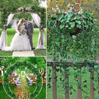 Fake Vines for Room DecorArtificial Plant Ivy Garland 1 Stand 100FT Long Hanging Plants Faux Greenery Leaves Green Flowers Bedroom Aesthetic Decor for Home Garden Wall Wedding Patio Indoor Outdoor