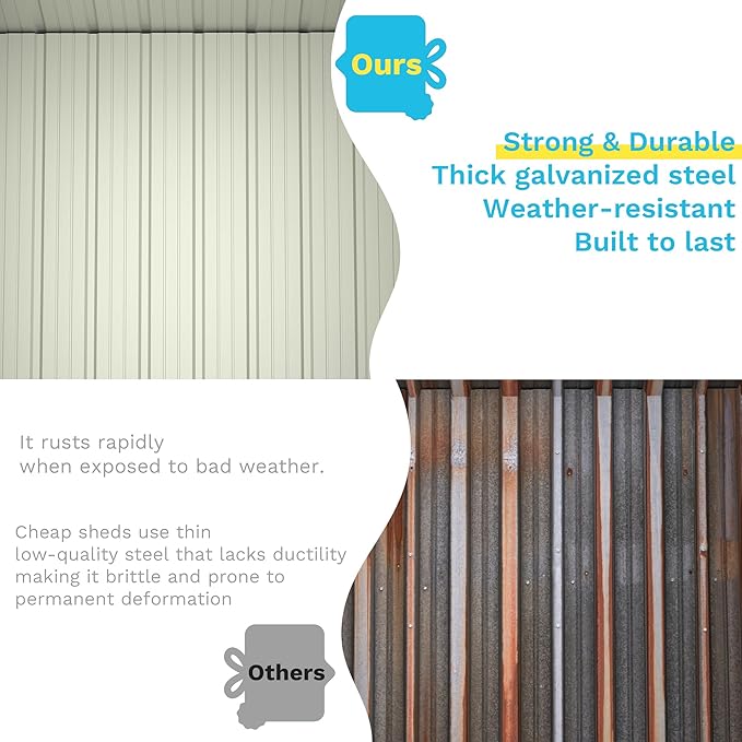 Greesum Outdoor Storage Shed 5 x 3 ft. Utility Tool Shed Metal Storage Garden Shed with Door & Lock for Patio Storage, White