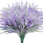 obbsie 30 Bundles Artificial Lavender Outdoor, 14.5" UV Resistant Faux Plants Outdoor Greenery Stems No Fade Plastic Fake Flowers for Window Garden Office Patio Porch Decor
