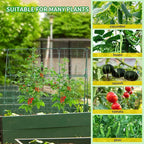 OTOSUNNY Garden Trellis for Climbing Plants Outdoor, Cucumber Trellis for Raised Bed Garden, A Frame Vine Plants Support for Vegetable Tomatoes Peas Pole Beans Trellis, 50x48 inch, with Netting, Green