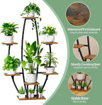 JUSTOGO Plant Stand Indoor with Grow Lights - 7 Tiered Large Plant Shelf Indoor, 47" Corner Plant Stands for Indoor Plants Multiple, Metal Plant Rack Flower Holder Display for Living Room, Home Decor