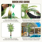 6ft Tall Triple Golden Cane Palm Artificial Tree Large Tropical Palm Tree UV Resistant Fake Plant in Pot for Indoor Outdoor Big House Living Room Outside Patio Office Home Decor 1Pack