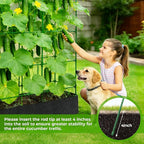 Large Cucumber Trellis for Climbing Plants Outdoor with Grow Bag,67" Tall Metal U-Frame Plant Trellis for Cucumber with Garden Netting and Plant Clip Plant Ties for Vegetables Tomatoes Squash Pea