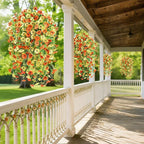 6 Bundles Artificial Fall Flowers for Outdoors Fake Plants Garden Home Fall Decor,UV Resistant Realistic Silk Faux Autumn Flower Indoor Outside Front Porch Patio Balcony Yard Farmhouse(Orange)