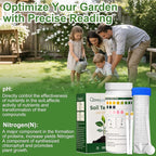 2-in-1 pH & Nitrogen Soil Test Kit, Home Soil Testing Kit Separately Sealed in Foils, Soil pH Nitrogen Test Strips for Garden Lawn Grass Flower Vegetable Nutrient, Quick & Easy-to-Use