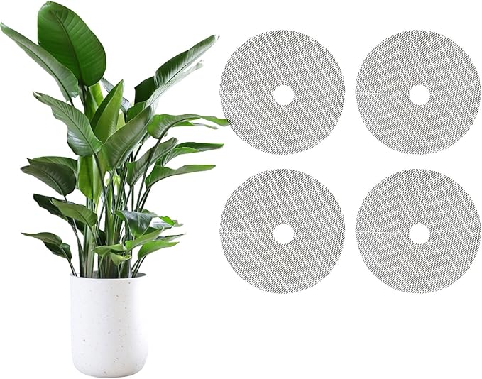 TINSKY 4 Pcs 15.7 Inch Plant Pot Grids-Cuttable Plant Pot Soil Covers Protectors from Animals-Indoor Plant Pot Soil Guard for Outdoor Garden Plant Protection