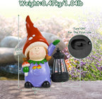 RICHIE Gnome Statue Garden Ornaments Art Outdoor Decoration with Solar Powered LED Lights Decor for Patio,Balcony,Yard, Mum Birthday Gifts, Garden Gifts for Women, Chrismtas Gifts for Mom Grandma