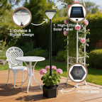 54" Solar Lamp Post with Planter, Outdoor Solar Post Lights - IP44 Waterproof, Diamond Lamp Head Design, White Lights Dusk to Dawn 6-8Hr, Easy Install for Lawn, Patio, Porch, Yard & Pathway Decor