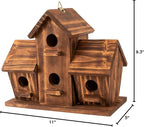 COLEBA Bird Houses for Outside, Outdoor 4 Hole Bird House Room for 4 Bird Families Bluebird Finch Cardinals Hanging Birdhouse for Garden