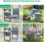 TomCare Garden Kneeler and Seat 11.14” Wider Larger Soft Kneeling Pad Garden Bench with 2 Large Tools Pouches Heavy Duty Foldable Garden Stool Gardening Gifts for Women Men Gardeners Seniors,Gray