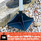 Heavy Duty Steel Tamper 10"x10" with 48 inch Ergonomic Handle and Rubber Foam Grip -Garden Landscaping Hand Rammer Compactor for Earth, Gravel and Dirt Pavement Compaction Paver Tool Trash Tamper