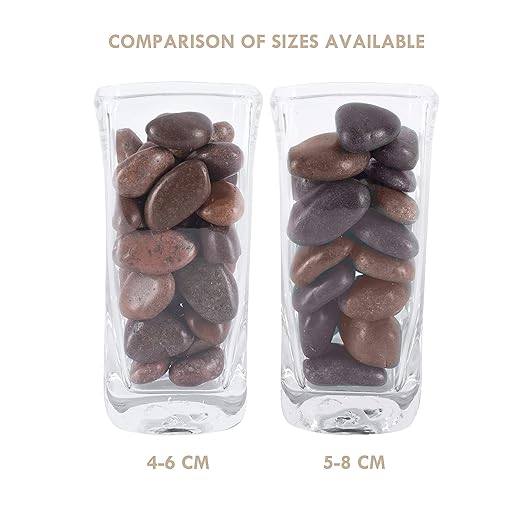 Galashield 5 lbs Approx. 45 River Rocks Pebbles for Plants Natural Decorative Polished Stones for Planters Succulent Rocks Aquarium Gravel (1.6-2.4 Inches)