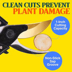 Haus & Garten ForgedPRO 8.75" Heavy Duty Professional Titanium Bypass Pruning Shears - Use As Pruners, Garden Shears, Handheld Pruning Shears For Gardening, Clippers, Garden Scissors, Pruner Tool