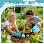 Cossy Kids Gardening Set, 13PCS Garden Tool Kit for Kids and Toddlers Boys Girls, Includes Tote Bag, Watering Can, Shovels, Rake, Kids Gardening Gloves, Apron and More, Blue
