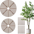 2 Pcs Plants Pot Grid, Plant Pot Grid Soil Protector Covers, Cuttable Flower Protector, Plastic Plant Covers from Animals with Ground Nails for Indoor Outdoor Gardening