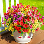 20 Pcs Artificial Flowers for Outdoors Fake Flowers UV Resistant, Artificial Plants Outdoor Indoor Faux Plastic Fake Plants for Planter Front Door Garden Porch Yard Home Decor(Pink Red Purple Yellow)