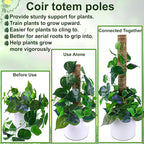Moss Pole 58.7 Inch - Monstera Plant Support 5 Pack, 17.5" and 12" Plant Stakes for Indoor Plants Coco Coir Moss Pole Sticks for Climbing Potted Live Plants, Pothos, Philodendron