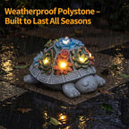Solar Turtle Garden Outdoor Decor with Succulent & 7 LED Lights – Outside Tortoise Statue Decor for Yard Patio Balcony & Backyard - Home House Decoration Art- Gift for Women Mom & Grandma