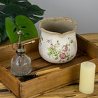Dosayes Rustic Ceramic Planter, 6 Inch Tuscan Vintage Flower Pot with Drainage, Farmhouse Garden Pot for Indoor Plants, Kitchen & Garden Tuscan Decor, Plant Lover Gift (Pink)