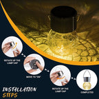 GIGALUMI Solar Lights Outdoor Waterproof, 16 Pack Solar Hanging Lights Garden Decor, Gifts for Women, Solar Outdoor Lantern Waterproof Cracked Glass for Yard, Fence, Tree(Warm White)
