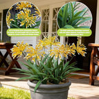 Fake Plants Outdoor with Flowers Artificial Large Plastic Faux Flower 8 Bundles 18.9 in Spring Summer Decoration for Patio Front Porch Platers Decor Outside