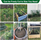 32.8Ft x 16In Plant Protectors from Animals, Wire Plant Protector Cage, Metal Chicken Wire Fence for Garden Plant Protection Guards from Rabbits Squirrel Deer, with Stakes, Zip Ties, Gloves & Pliers