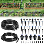 HIRALIY 200FT Garden Watering System, Drip Irrigation Kits for Plants, New Quick Connector, Blank Distribution Tubing, Saving Water Automatic Irrigation Equipment for Patio Lawn