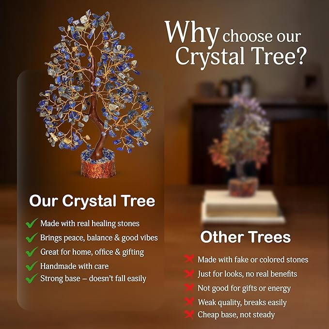 Lapis Lazuli Tree of Life for Positive Energy, Gem Stone Decor, Crystal Tree, Crystal and Healing Stones