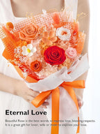 Eterfield Flowers for Delivery Prime, Mother's Day Forever Flowers Bouquet, Preserved Orange Roses Birthday Gifts for Her Women Wife Mom Grandma Anniversary Valentines Day Christmas