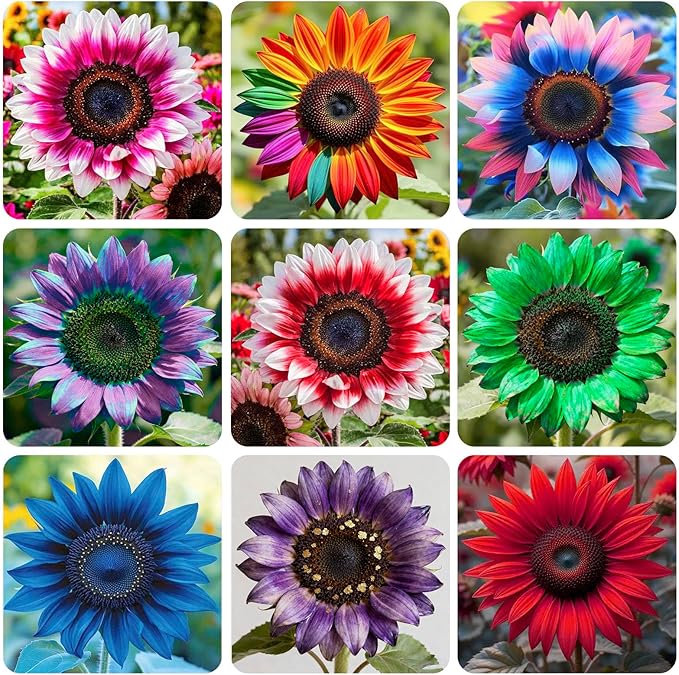 100+ Exotic Sunflower Seeds for Planting Rare Bright Sunflowers Non-GMO Heirloom Seeds for Home Garden Outdoors