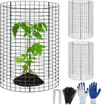 9 Packs 24"x 12" Large Wire Plant Protectors Cages to Keep Animals Out,3 Pcs Mesh Plant Cage Chicken Wire Cloche with Ground Stakes Nylon Ties Protect Plants,Shrubs,Vegetables,Garden Cloche
