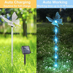 Set of 6 Arcylic Solar Butterfly Lights for Outside, Solar Powered Garden Decorations with 8 Lighting Modes, Outdoor Waterproof Pathway Lights for Yard, Patio Plant Pot, Flower Bed (Butterfly)