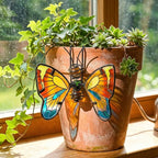 BESPORTBLE 3Pcs Butterfly Decorations for Plant Pots: Metal Stained Glass Garden Decor – Spring Outdoor Decor for Potted Plants, Aesthetic Yard & Patio Decorations Outdoor, Gift for Women