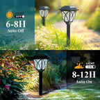 GIGALUMI 6 Pack Solar Lights Outdoor Waterproof, LED Solar Garden Lights, Outdoor Decorations, Garden Decor for Yard, Patio, Landscape, Planter, Walkway (Cold White)