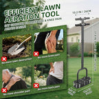 Lawn Aerator Tool for Clay Soil - Kick to Unclog & Bolt-On Base Never Breaks - 11 Heavy Duty 3.5” Spikes for Deeper Penetration - Pre Assembled 12.2x6” Plate
