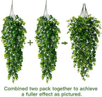 Sggvecsy 6 Pack Artificial Hanging Plants Fake Hanging Plant Faux Hanging Eucalyptus UV Resistant Plastic Plants for Indoor Outdoor Room Wall Wedding Patio Porch Decor