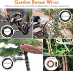 Bonsai Tools Kit 20 Pcs Garden Tools Set for Beginner, Gardening Gift for Women Men, Includes Bonsai Wire Kit, Plant Mat, Pruning Shears, Bonsai Scissors, Succulent Tools in Leather Storage Bag