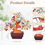 Feng Shui Quartz Crystal Money Tree Bonsai Style Decoration for Luck and Wealth (Multicolor)