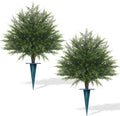 Artificial Cedar Topiary Ball Trees,16'' UV Resistant Fake Evergreen Shrubs Bushes Plants with Ground Spike 2 Set of Fake Plants for Outdoor Indoor Front Porch Garden