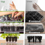 SOLIGT Self Watering Seed Starter Trays with Humidity Domes, Extra Thick Plastic Seed Starter kit for Seed Starting, Plant Germination & Seedling Growing, 3 Pack 72 Cells