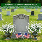 12 Bundles Artificial Flowers for Outdoors Summer Decor, Realistic UV Resistant Fake Plants Faux Plastic Flowers for Outside Planter Home Gardens Patio Porch Yards Spring Cemetery Decor(White)
